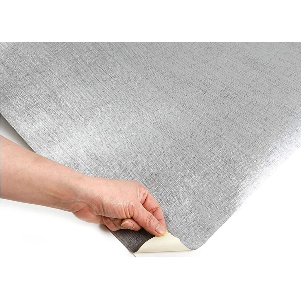 New. Silver Textured Peel and Stick Wallpaper Roll